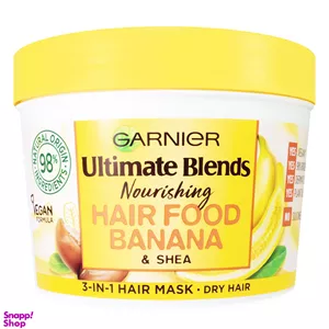 ماسک تغذیه کننده مو گارنیه (Garnier) سری Hair Food مدل 3in1 شی باتر و موز وحشی حجم 390 میلی‌لیتر