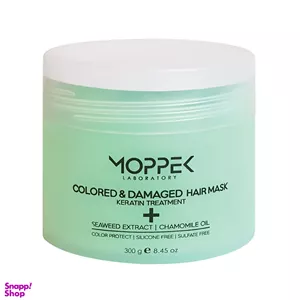 ماسک مو موپک (Moppek) مدل موهای رنگ شده و آسیب‌دیده حجم 300 میلی‌لیتر