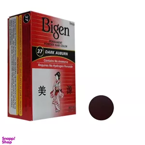 رنگ مو پودری بیگن (Bigen) شماره 37 رنگ خرمایی تیره وزن 6 گرم