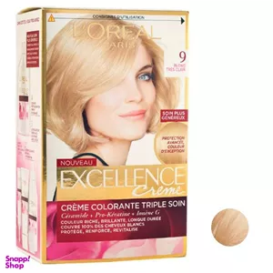 کیت رنگ مو لورآل (Loreal) مدل Excellence شماره 9 رنگ بلوند خیلی روشن حجم 50 میلی‌لیتر