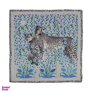 روسری آدور مدل یوز ایرانی رنگ آبی خاکستری