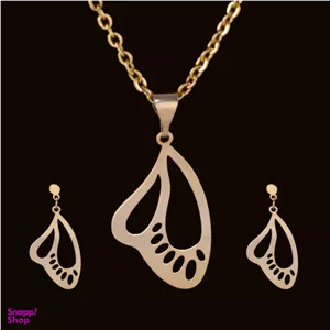 نیم ست طلا 18 عیار زنانه شمیم گلد گالری مدل پروانه کد D9981 