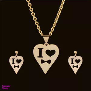 نیم ست طلا 18 عیار زنانه شمیم گلد گالری مدل قلب کد D9893 