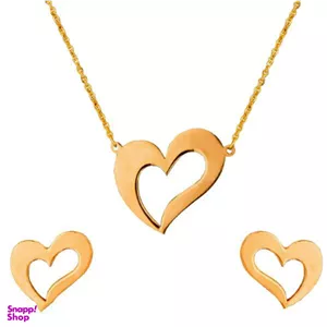 نیم ست طلا 18 عیار زنانه شمیم گلد گالری مدل قلب کد D2921 