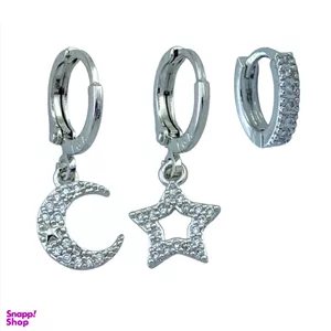 گوشواره زنانه وای اس ایکس (YSX) مدل ماه و ستاره کد E4153 مجموعه 3 عددی