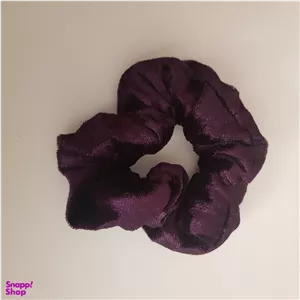 کش مو دخترانه مدل مخملی ساده بادمجانی