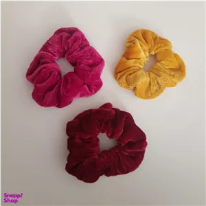 کش مو دخترانه مدل مخملی ساده بسته 3 عددی