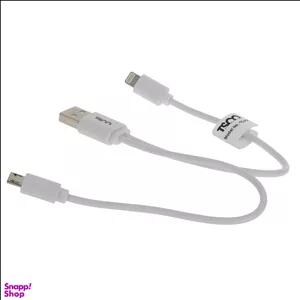 کابل تبدیل USB به micro USB و Lightning تسکو (Tsco) مدل Tc-A28 به طول 20cm