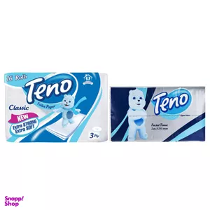 دستمال کاغذی و دستمال توالت تنو کدT16 مجموعه 7عددی