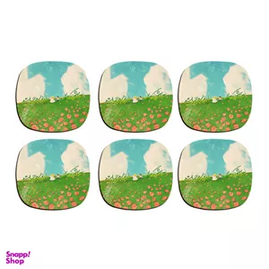 زیر لیوانی ترمه طراحان ایده مدل سرسبزتر از بهار کد trm211 بسته 6 عددی