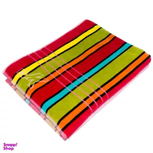 حوله حمام ماندگار طرح راه راه MA31211 سایز 100x170 سانتی متر