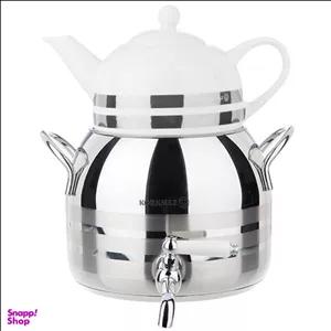 کتری و قوری شیردار کرکماز مدل Luna Astra کد 032 به همراه قیچی آشپزخانه چند منظوره کینگ