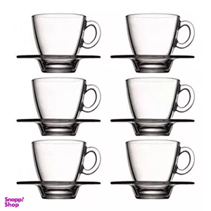 ست فنجان و نعلبکی پاشاباغچه مدلAqua کد 95040 -بسته 6 عددی