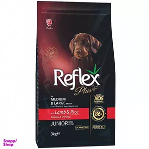 غذای سگ نابالغ رفلکس پلاس مدل Reflex Lamb And Rice وزن 3 کیلوگرم