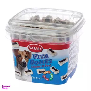 خوراک سگ سانال طرح استخوان با طعم گوشت مرغ و گوساله وزن 100 گرم