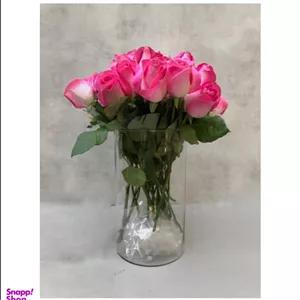 گل رز هلندی رنگ صورتی دسته 20 شاخه‌ ای