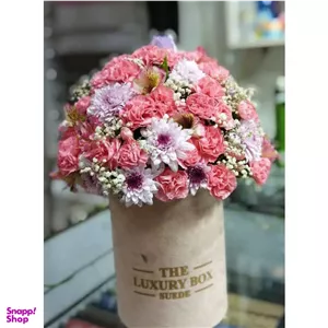 باکس گل طبیعی میخک و داودی