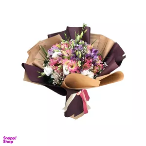 دسته گل طبیعی آلستر و لیسانتوس