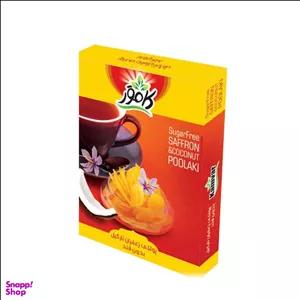 پولکی زعفران نارگیل بدون قند کامور وزن 150 گرم