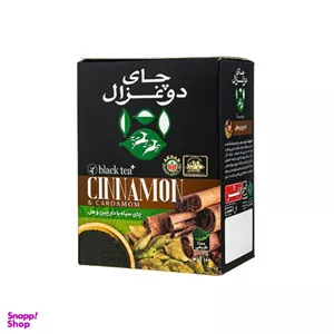 چای سیاه با هل و دارچین دو غزال وزن 400 گرم