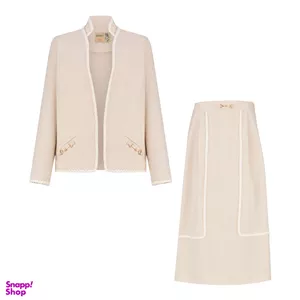 ست کت و دامن زنانه السانا مدل ضحا کد 219609 رنگ شیری