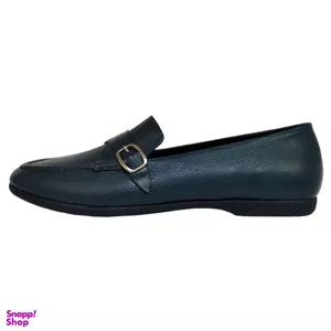 کفش رسمی زنانه چرم ریباری مدل G14 رنگ آبی تیره