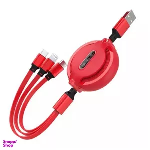 کابل دیتا جمع‌ شونده USB به Lightning/Type-C/MicroUSB مدل 3:1 Retractable طول 1 متر