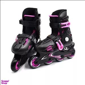 اسکیت کفشی کودک روسز مدل Orlando 3 رنگ مشکی صورتی با لوازم کامل