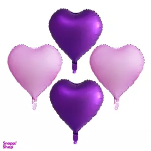 بادكنک فويلی مدل قلبی مات مجموعه 4 عددی