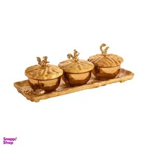 قندان گلد کیش مدل اس‌کیو کد GK829706 بسته  3 عددی