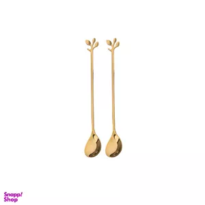 قاشق شربت خوری طرح برگ بسته 2 عددی