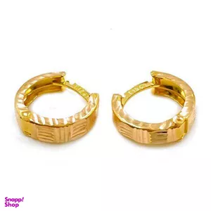 گوشواره طلا 18 عیار زنانه اپال گلد مدل حلقه ای تراش امگا کد SH0310 
