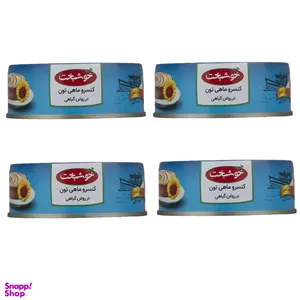 کنسرو تن ماهی خوشبخت وزن 120 گرم بسته 4 عددی