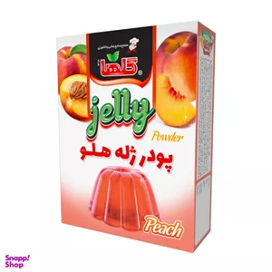 پودر ژله هلو گلها وزن 100 گرم بسته بندی جعبه