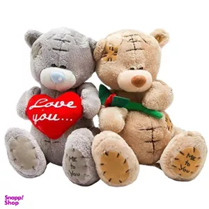 عروسک طرح خرس می تو یو مدل عاشق ارتفاع 23 سانتی‌ متر مجموعه دو عددی