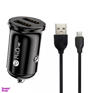 شارژر فندکی پرووان مدل PCG12 به همراه کابل تبدیل microUSB