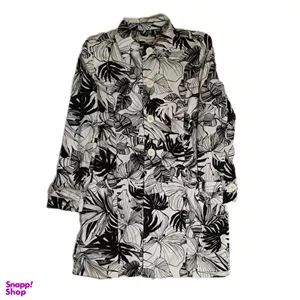 مانتو کتان آستر دار زنانه مدل ترنج رنگ سفید مشکی