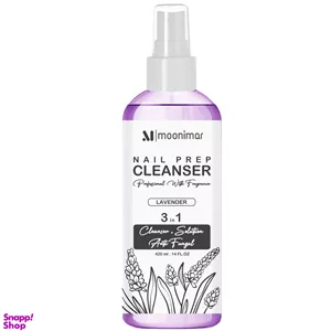 کلینزر کاشت ناخن مونیمار مدل Lavender سه کاره حجم 420 میلی لیتر