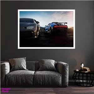 تابلو بکلیت طرح ماشین بوگاتی مدل قاب شاسی W-s8919