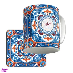 ماگ لاژید مدل اسم میلاد کد TILE2 به همراه زیر لیوانی