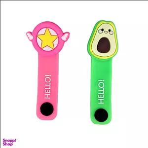 کابل جمع کن سیلیکونی عروسکی دکمه دار طرح آووکادو بسته 2 عددی