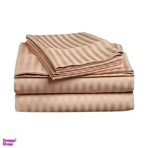 ست ملحفه و روبالشی دونفره 3 تکه مدل هتلی پارالل سایز 180×200 سانتی متر