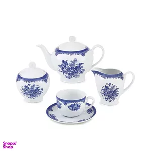 سرویس 17 پارچه چای خوری چینی زرین مدل فلورانس درجه 3