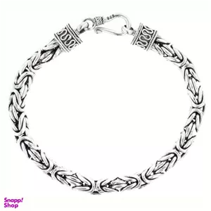 دستبند نقره مردانه گیرا مدل سیاه قلم G099 