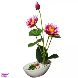 گلدان مدل نیلوفر آبی به همراه گل مصنوعی