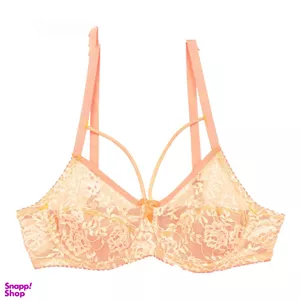 سوتین دانتل فنردار ژوبین کد 205 رنگ نارنجی