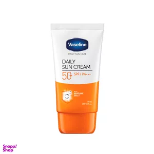 کرم ضد آفتاب بی رنگ وازلین spf 50 مدل Daily Sun حجم 50 میلی لیتر