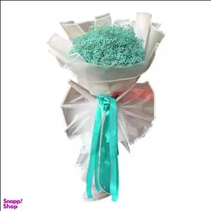 دسته گل عروس ژیپسوفیلا مدل گرد رنگ آبی