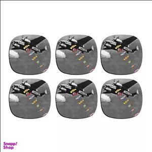 زیر لیوانی ترمه طراحان ایده مدل شکلات باران کد CFP011 بسته 6 عددی