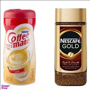 قهوه فوری گلد نستله وزن 95 گرم به همراه کافه میت نستله وزن 400 گرم